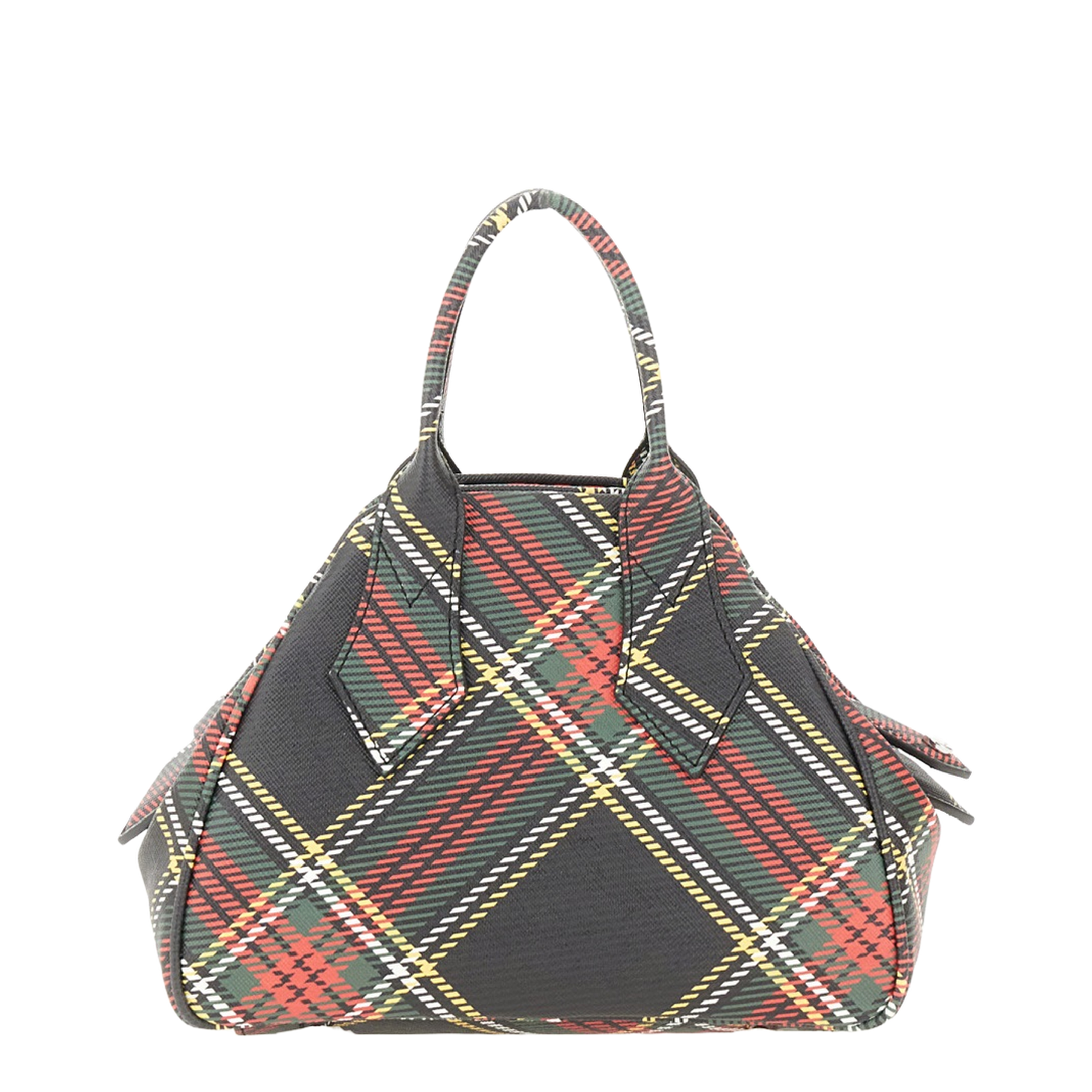 Yasmine Small Polyurethane Cotton Handbag - Chelsea Tartan - Image 2