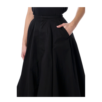 Godet Maxi Skirt in Black - Image 3