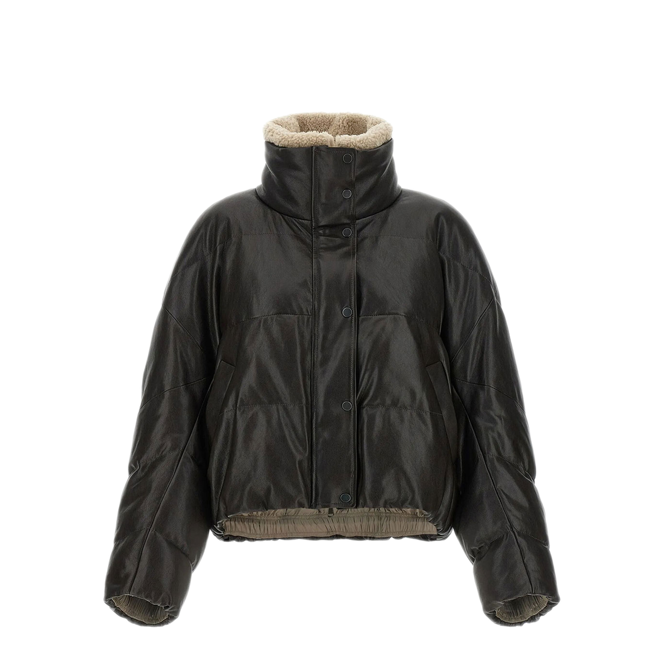 Padded Leather Jacket - Image 1