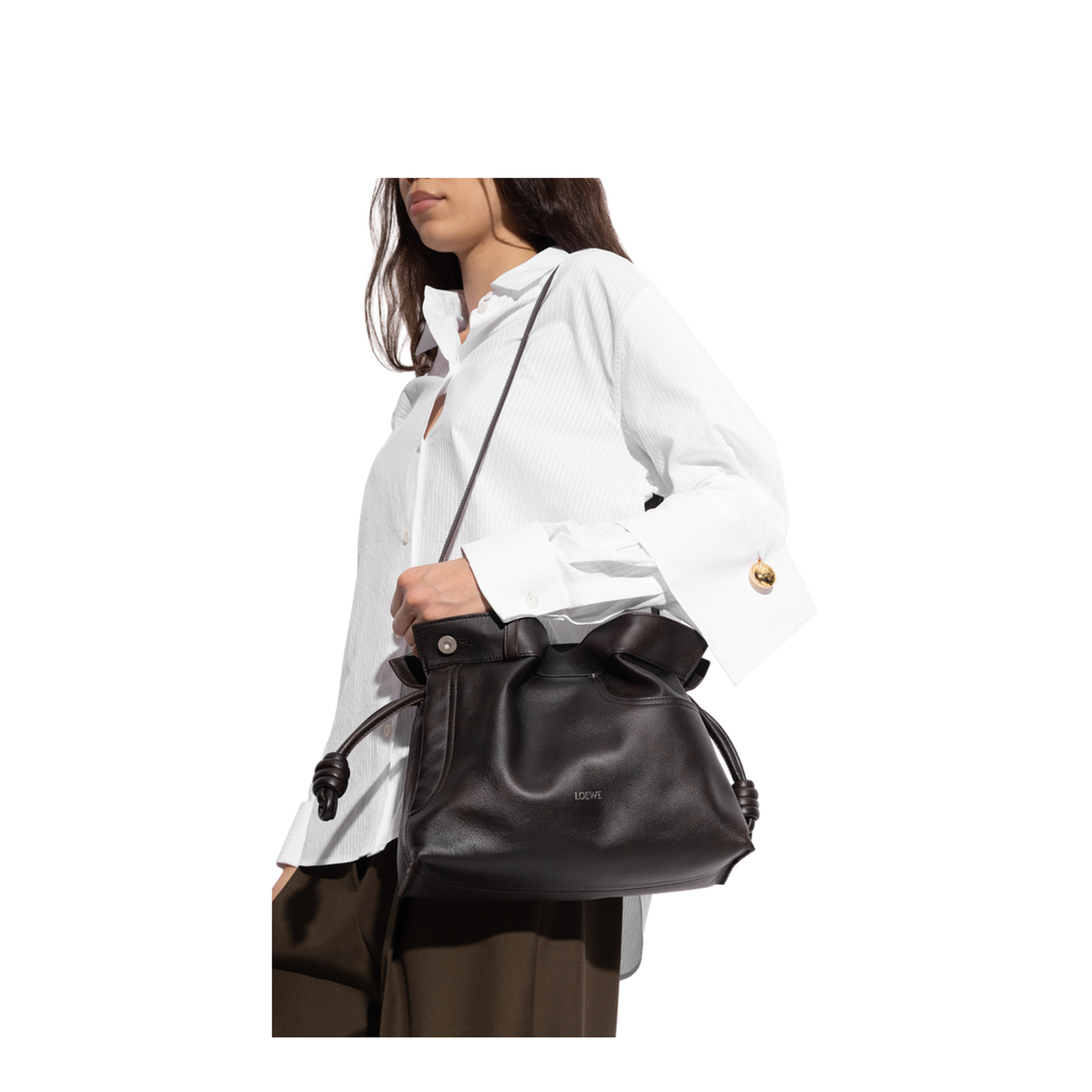 Flamenco Medium Calfskin Clutch - Vintage Brown - Image 2
