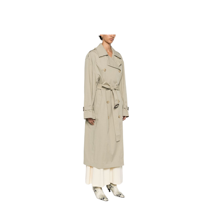 Beige Double-Breasted Trench Coat - Image 4