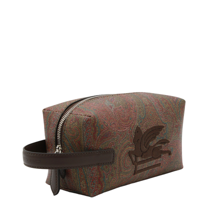 Arnica Small Coated Paisley Jacquard Pouch - Brown - Image 2