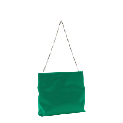 Trompette Clutch Satin Green - Image 3