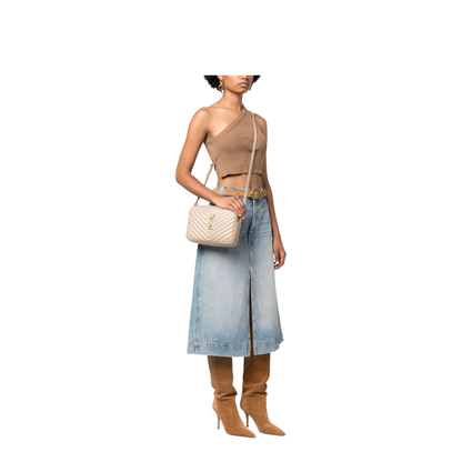 Lou Calfskin Crossbody - Dark Beige - Image 2