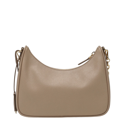 Re-Edition 2005 Medium Saffiano Leather Shoulder Bag - Cameo Beige - Image 2