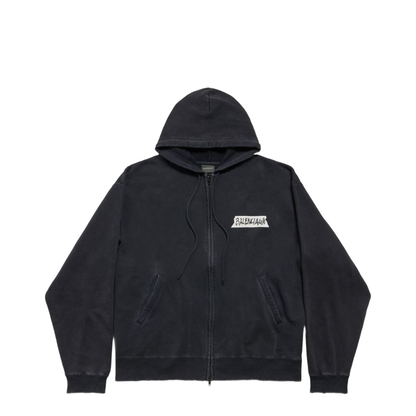 Oversized Masking Tape Zip-Up Sweatshirt - Image 1