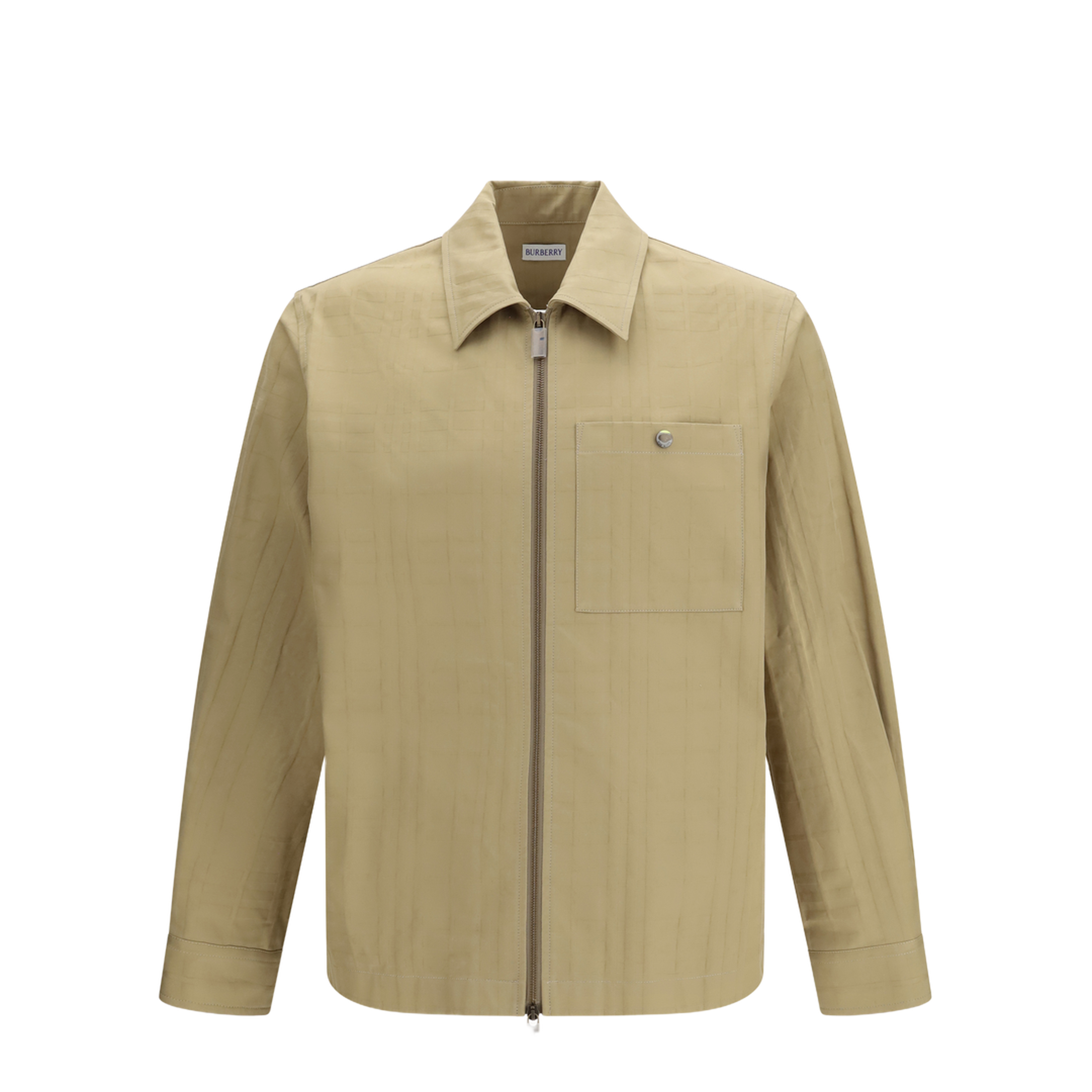 Check Cotton Zip-Up Shirt - Image 1
