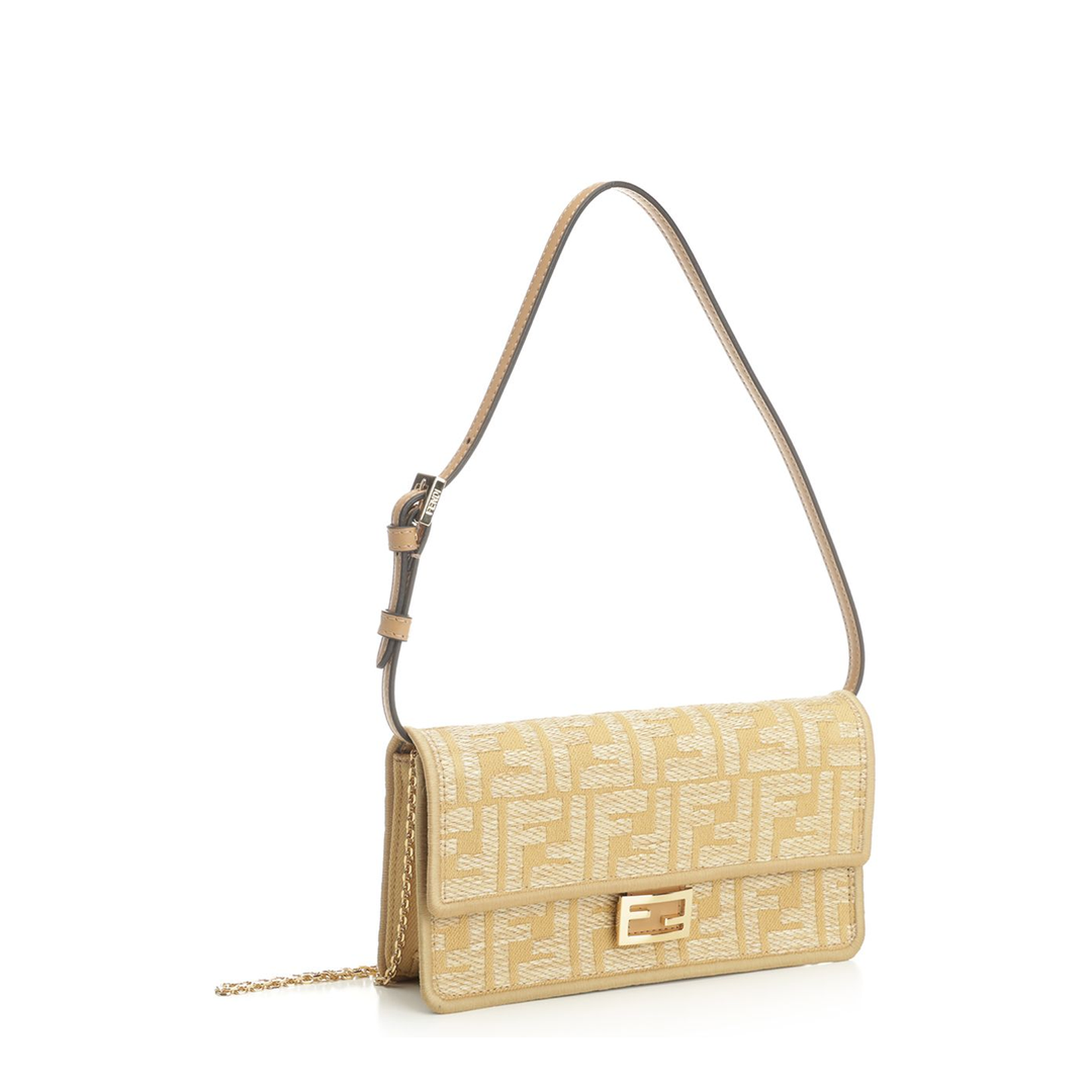 Baguette Jacquard Shoulder Bags - Beige - Image 2