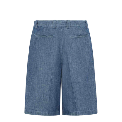 Blue Cotton Bermuda Shorts - Image 2