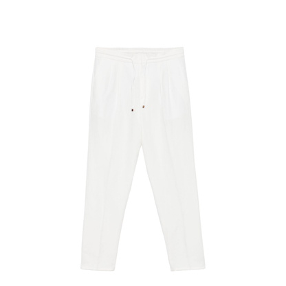 Linen Blend Drawstring Trousers - Image 1