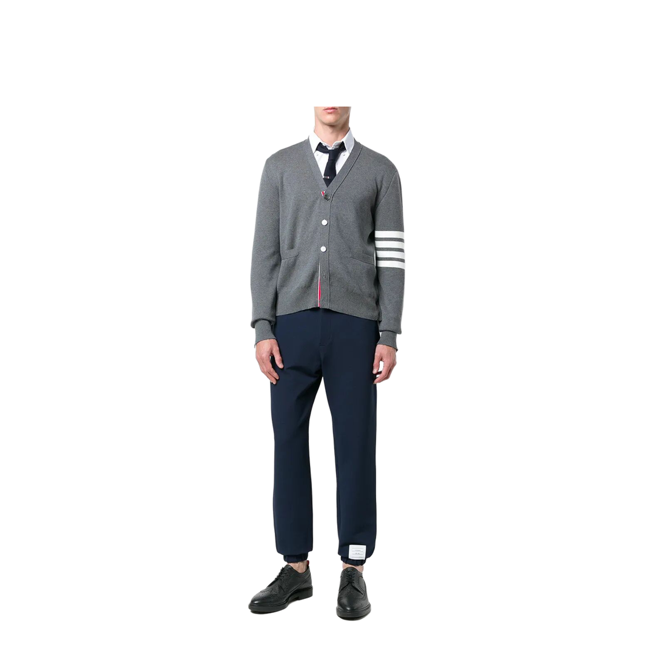 4-Bar V-Neck Cotton Cardigan - Image 2