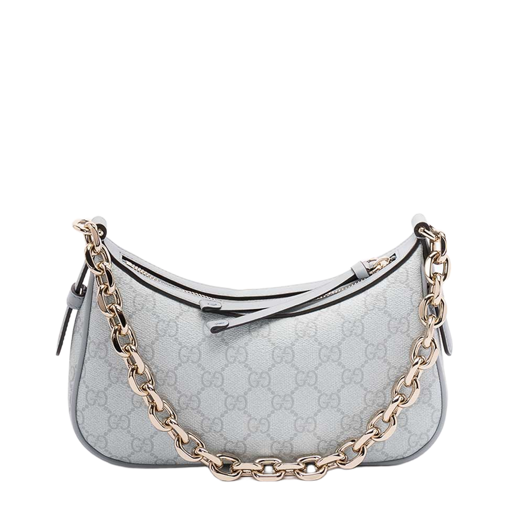 GG Emblem Small Polyurethane Shoulder Bag - Light Blue - Image 4