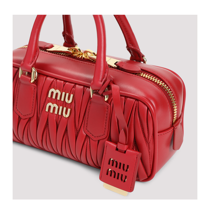 Arcadie Matelassé Handbag Leather Red - Image 5