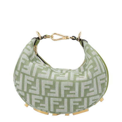 Fendigraphy Mini Denim-Effect FF Jacquard Bag - Verbena Green - Image 3