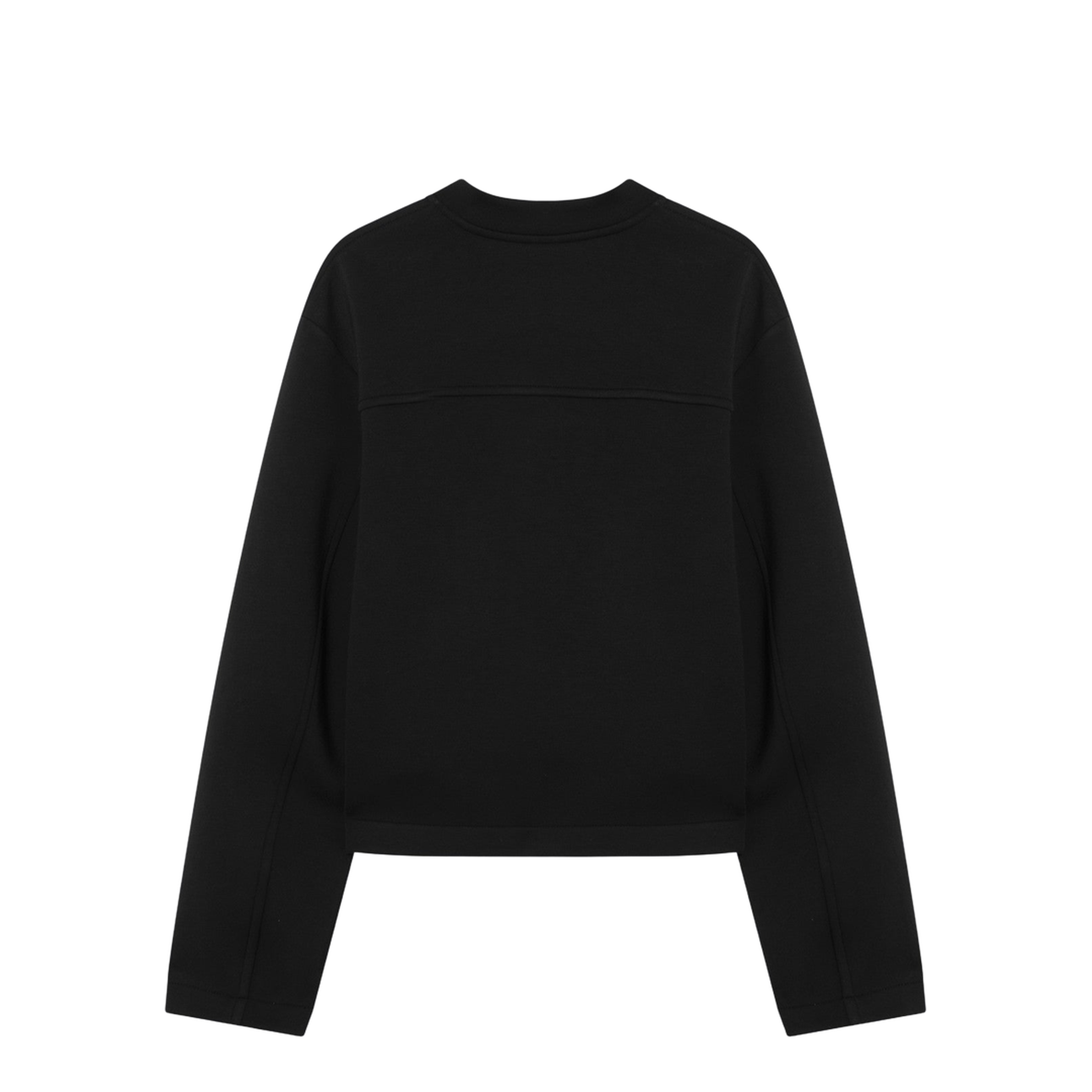 Black Sweatshirt with Asymmetric Hem - Image 2