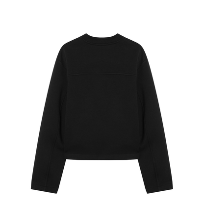 Black Sweatshirt with Asymmetric Hem - Image 2