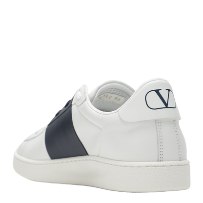 Open Royco Nappa Leather Sneakers in White/Navy - Image 2