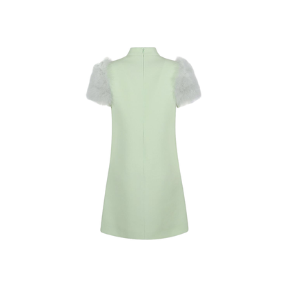 Feathered Wool And Silk Dress - Image 3