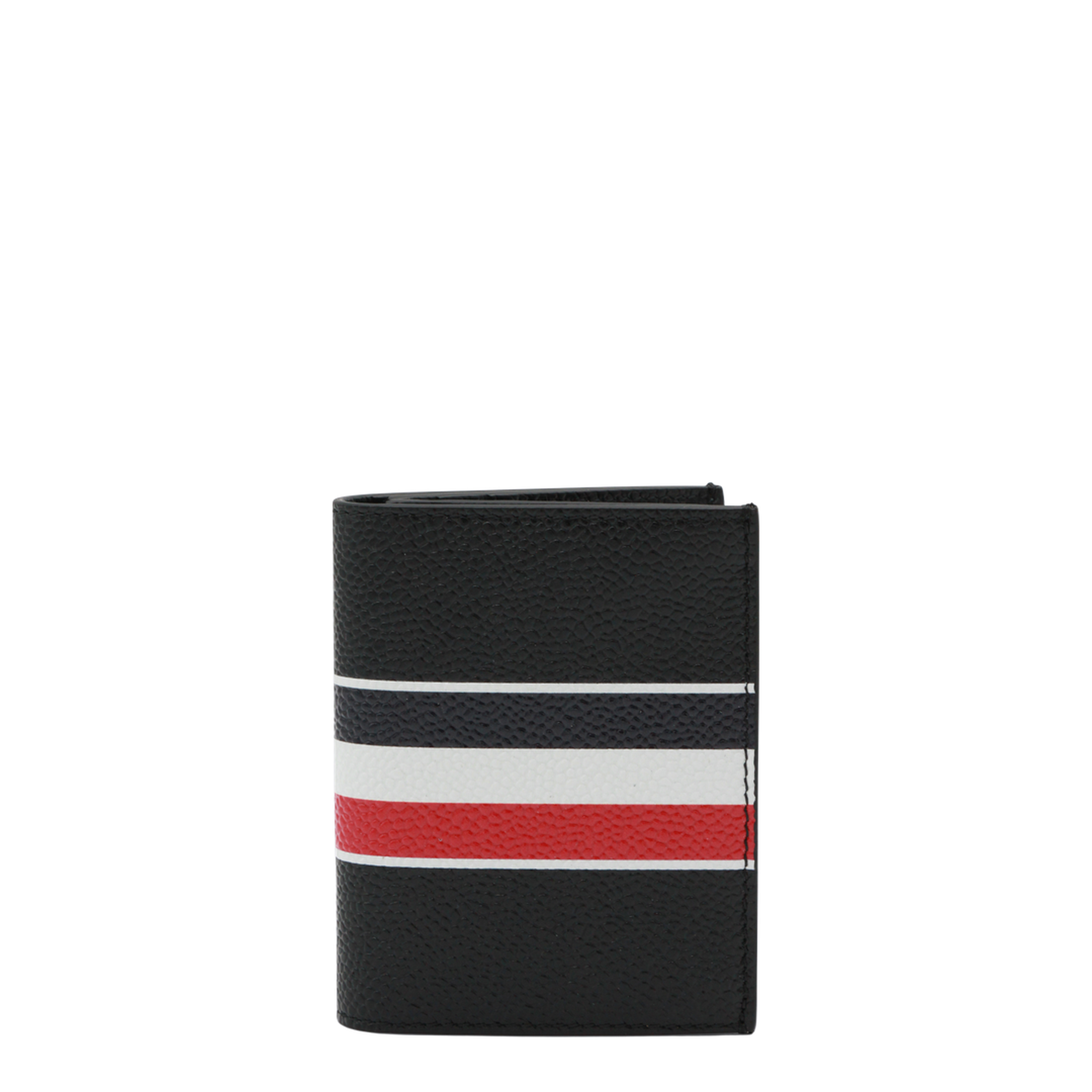 Pebble Grain RWB Stripe Double Card Holder in Black - Image 1