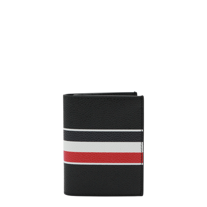 Pebble Grain RWB Stripe Double Card Holder in Black - Image 1