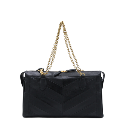 Panthea Nappa Leather Shoulder Bag - Black - Image 6