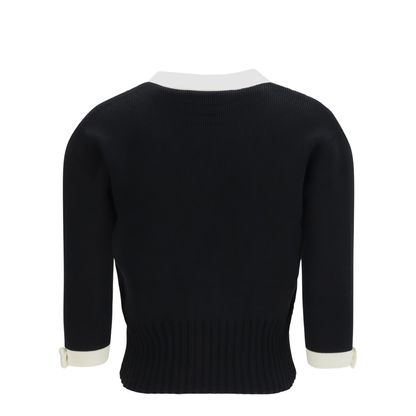 Bicolor V-Neck Cardigan - Image 2