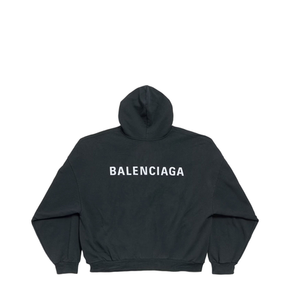 Back Faded Fleece Polo Hoodie - Image 4