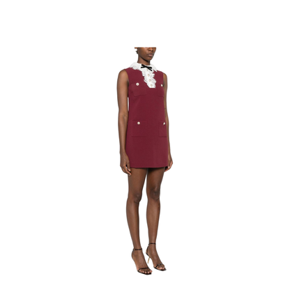 Embroidered Midi Dress with Bow - Image 2