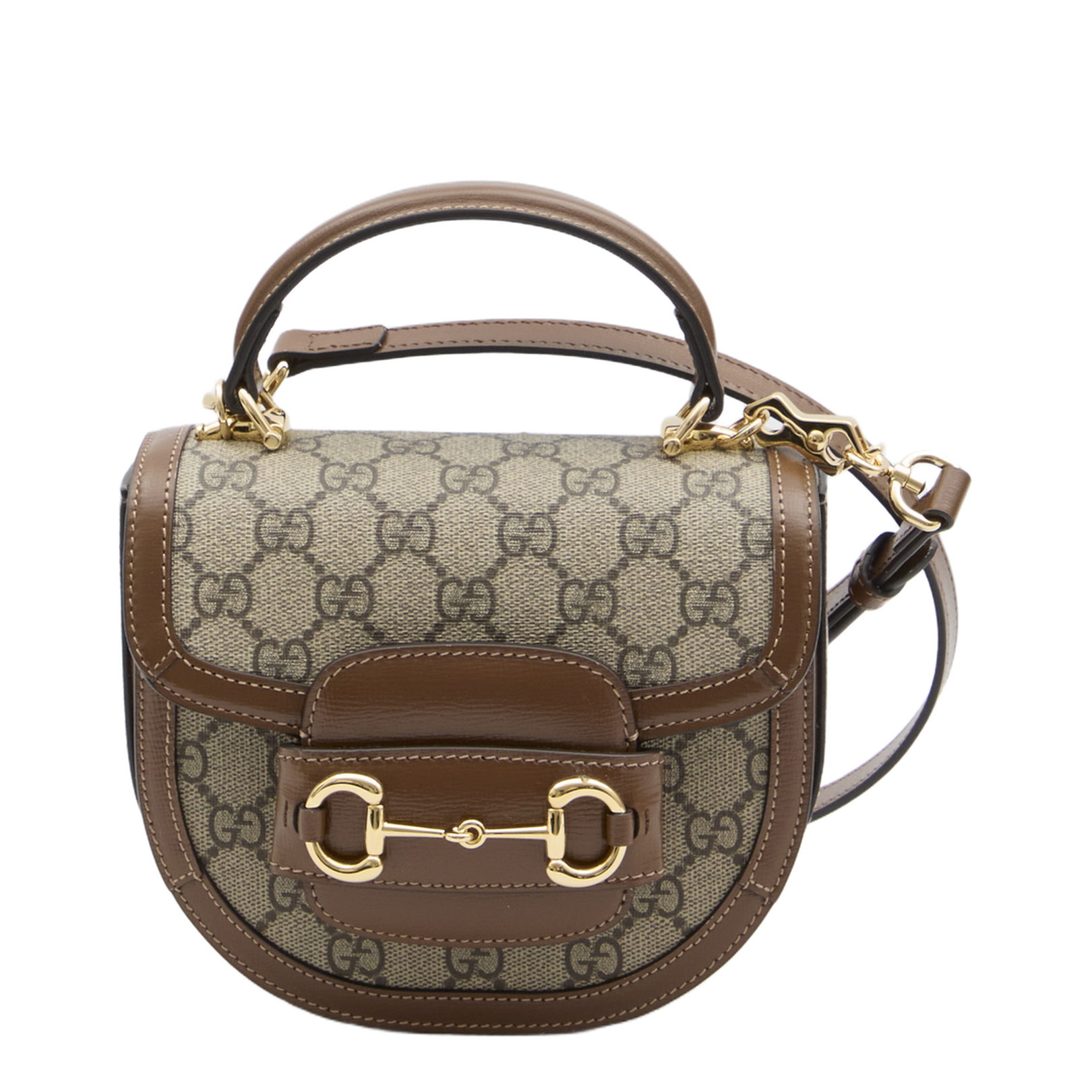 Horsebit 1955 Small Leather Shoulder Bag - Brown - Image 1