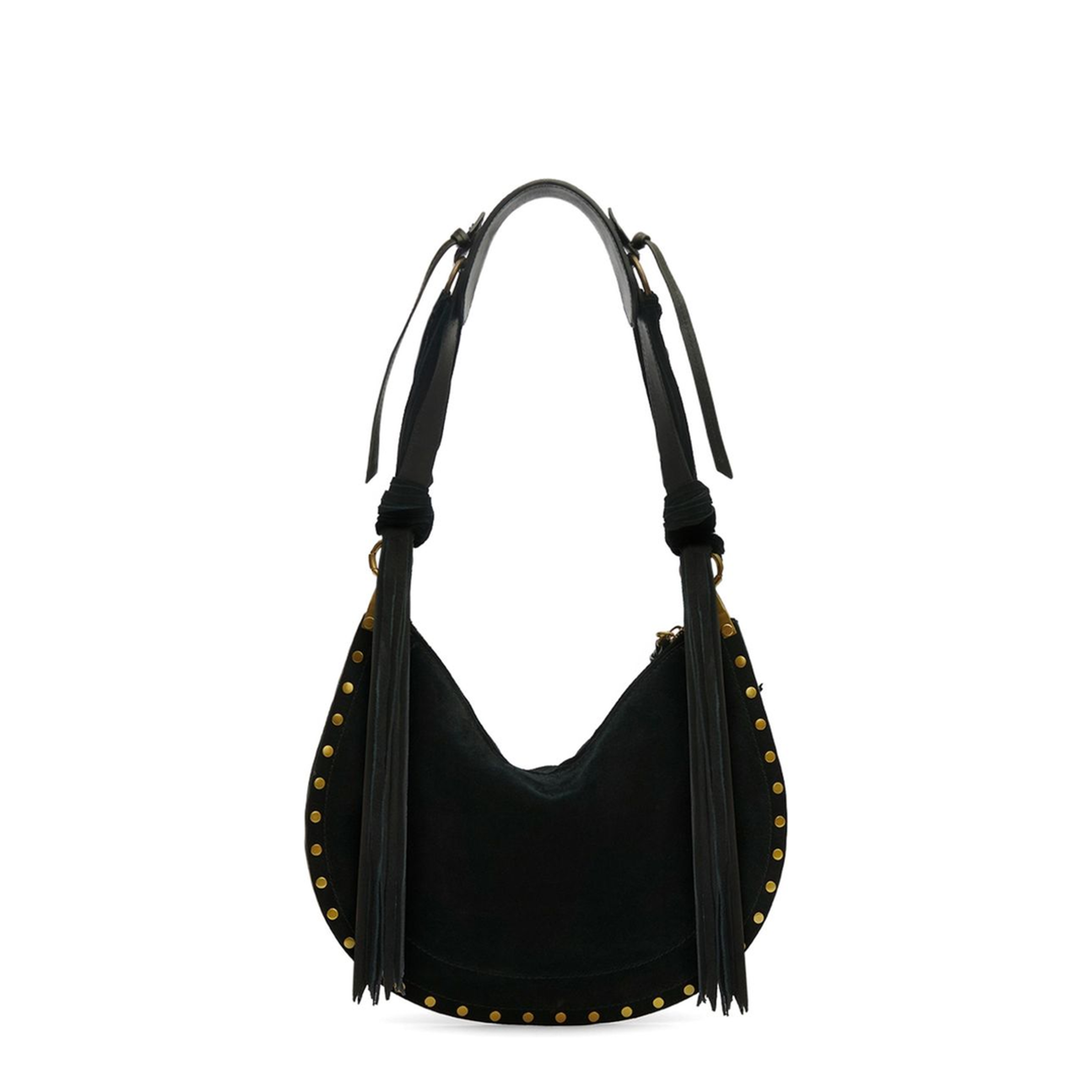 Oskan Soft Zip Suede Calfskin Shoulder Bag - Black - Image 2
