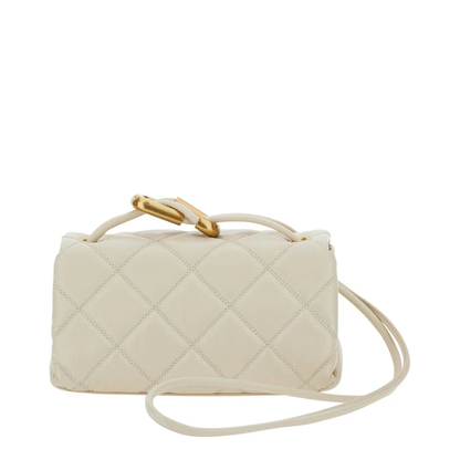 The Quilted Mini Full-Grain Leather Shoulder Bag - Cloud White - Image 2