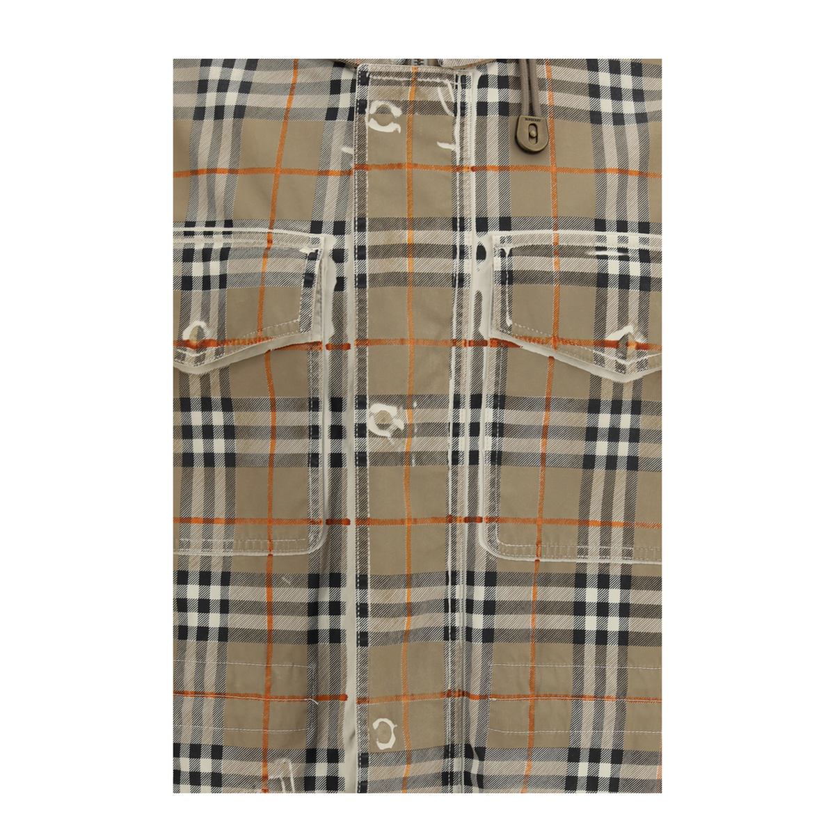 Gabardine Parka With Faded Check Print - Image 3