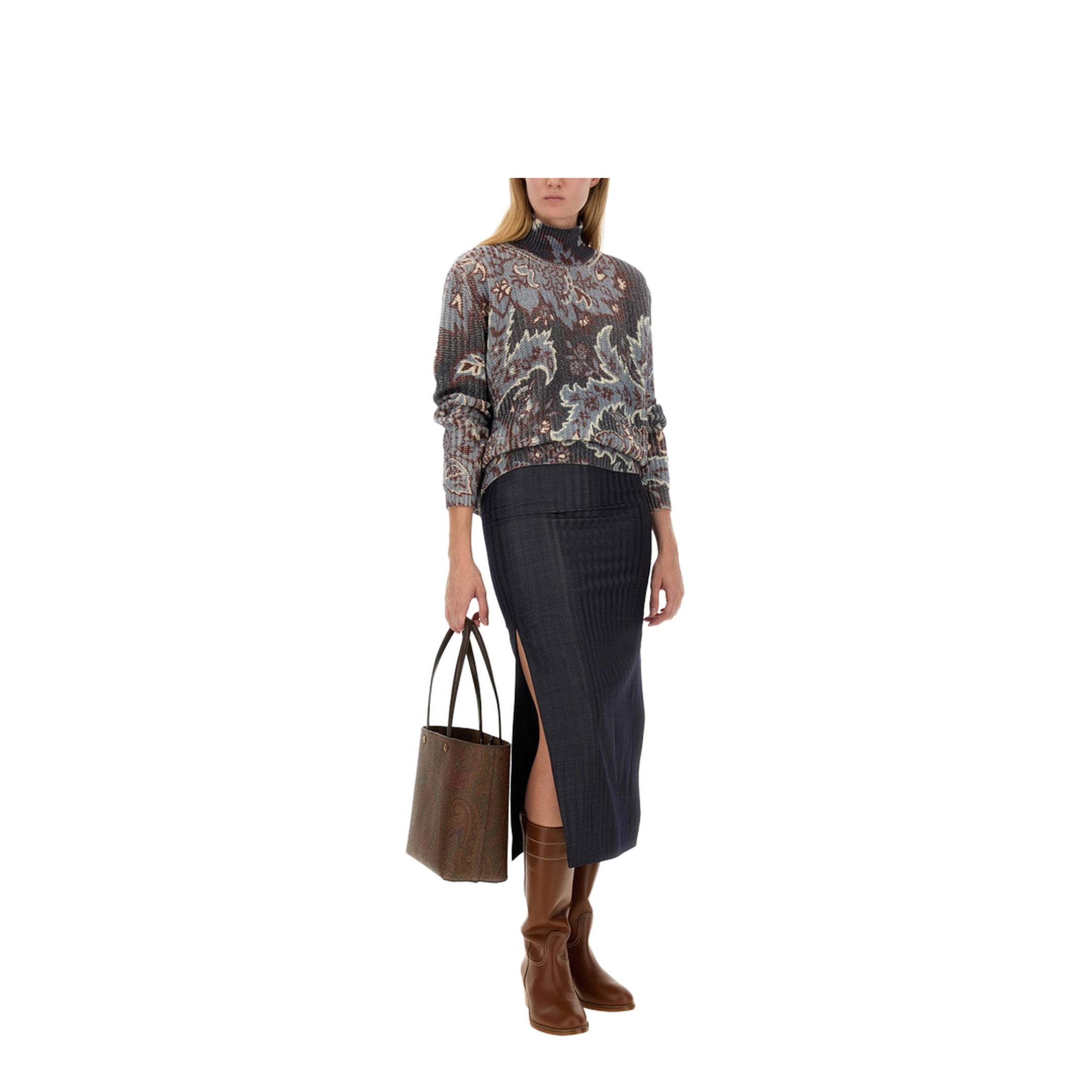 Wool Blend Pencil Skirt - Image 2