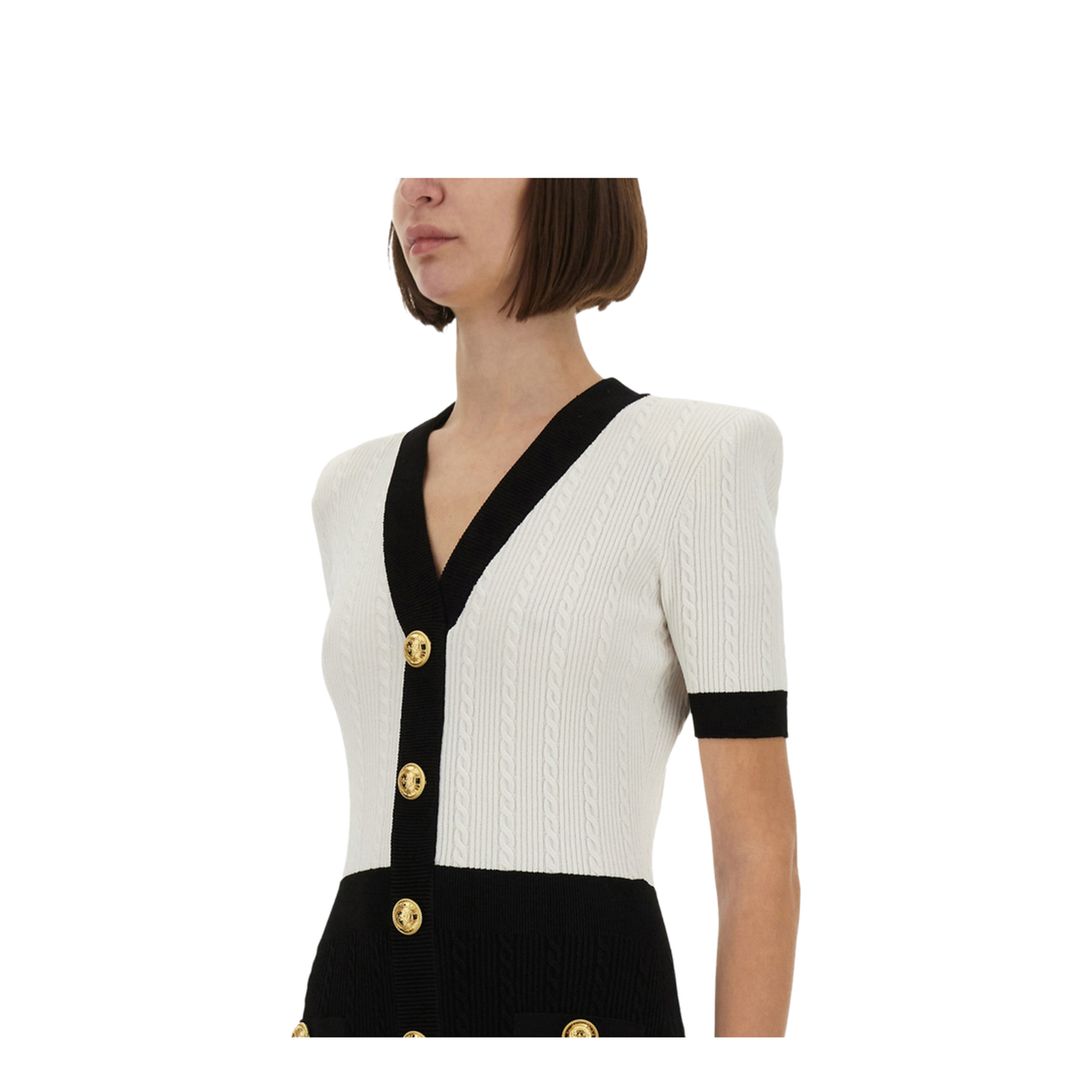 Two-tone cable-knit bodycon dress - Image 4