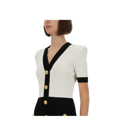 Two-tone cable-knit bodycon dress - Image 4