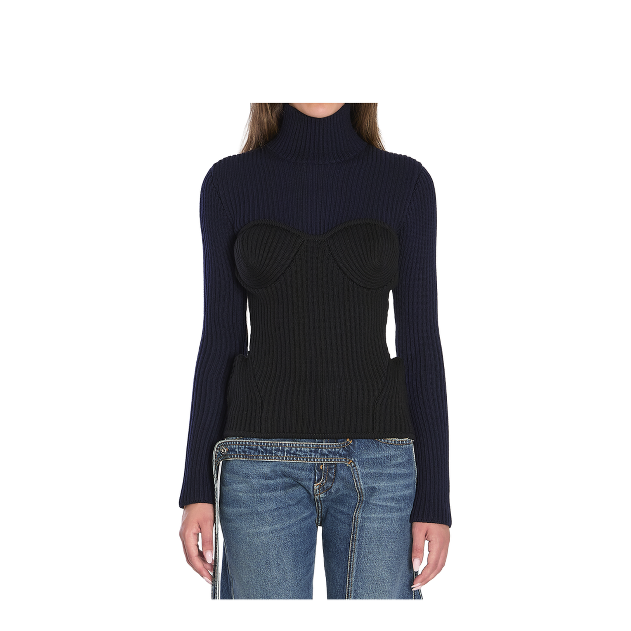 Ribbed Knit Pullover - Image 1