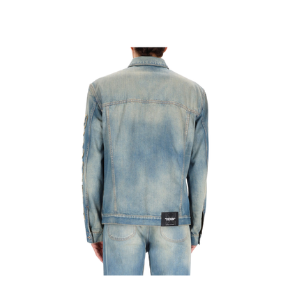 Diagonal Raw Patch Skate Denim Jacket - Image 3