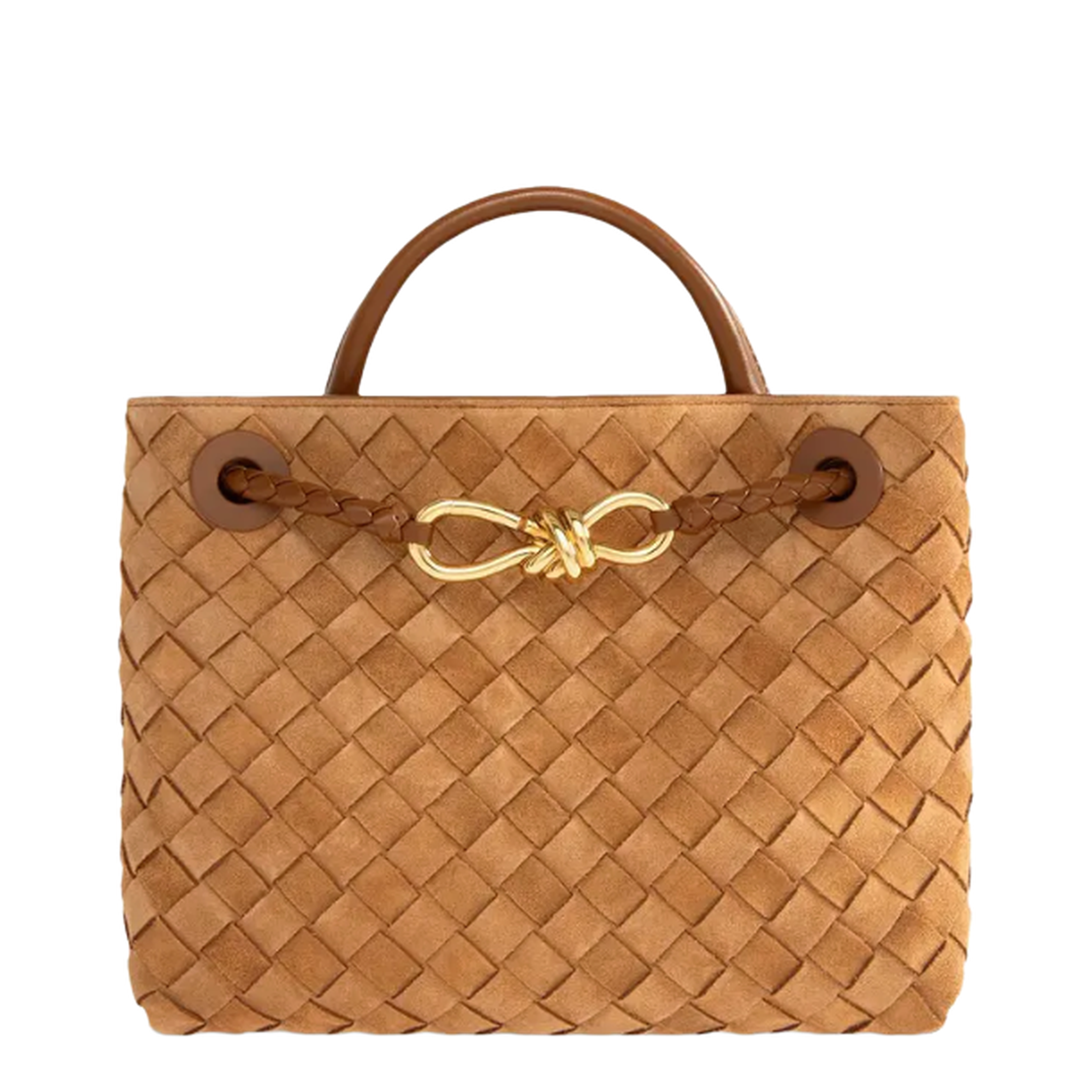 Suede Short Handle Bag - Image 1