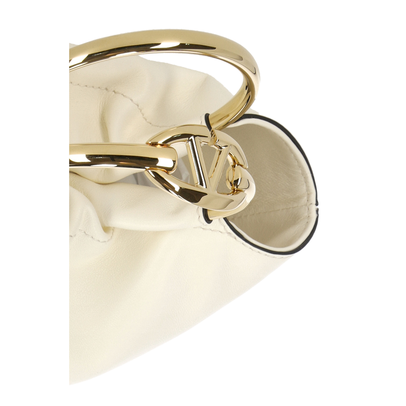 Ivory Leather Bucket Bag - Image 4