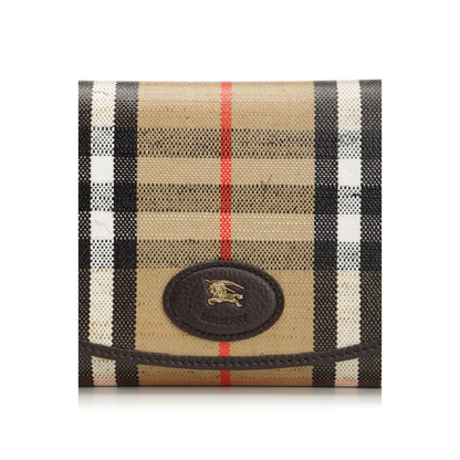 Waxed Canvas Shoulder Bag with Check Motif - Image 5