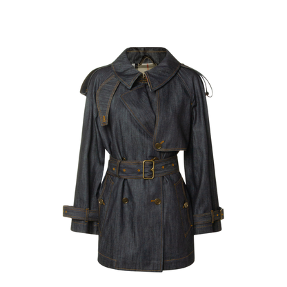 Short Denim Fitzrovia Trench Coat - Image 1