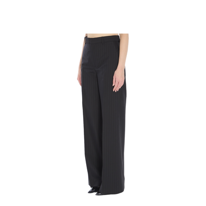 Pinstriped Wool Trousers - Image 2