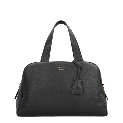 Boston Large Satchel Bag Leather Black - Image 2