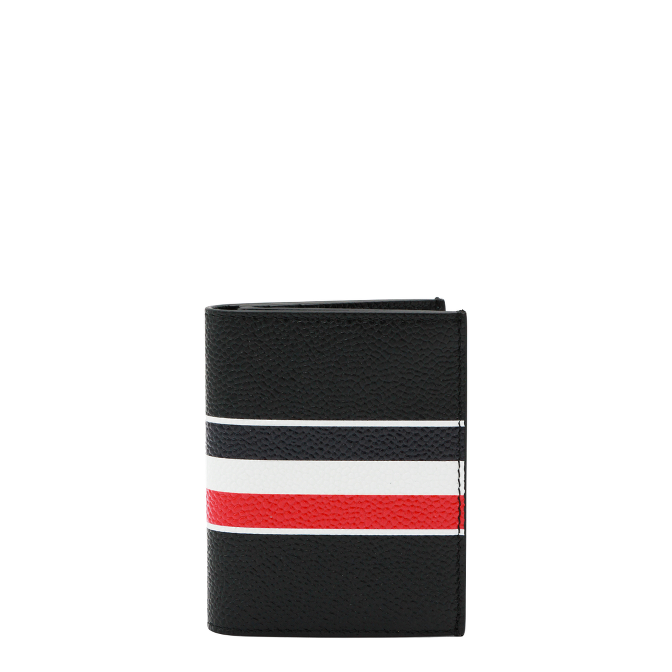 Pebble Grain RWB Stripe Double Card Holder in Black - Image 1