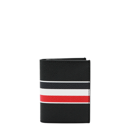 Pebble Grain RWB Stripe Double Card Holder in Black - Image 1