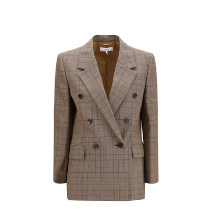 Checked Double-Breasted Blazer - Image 1