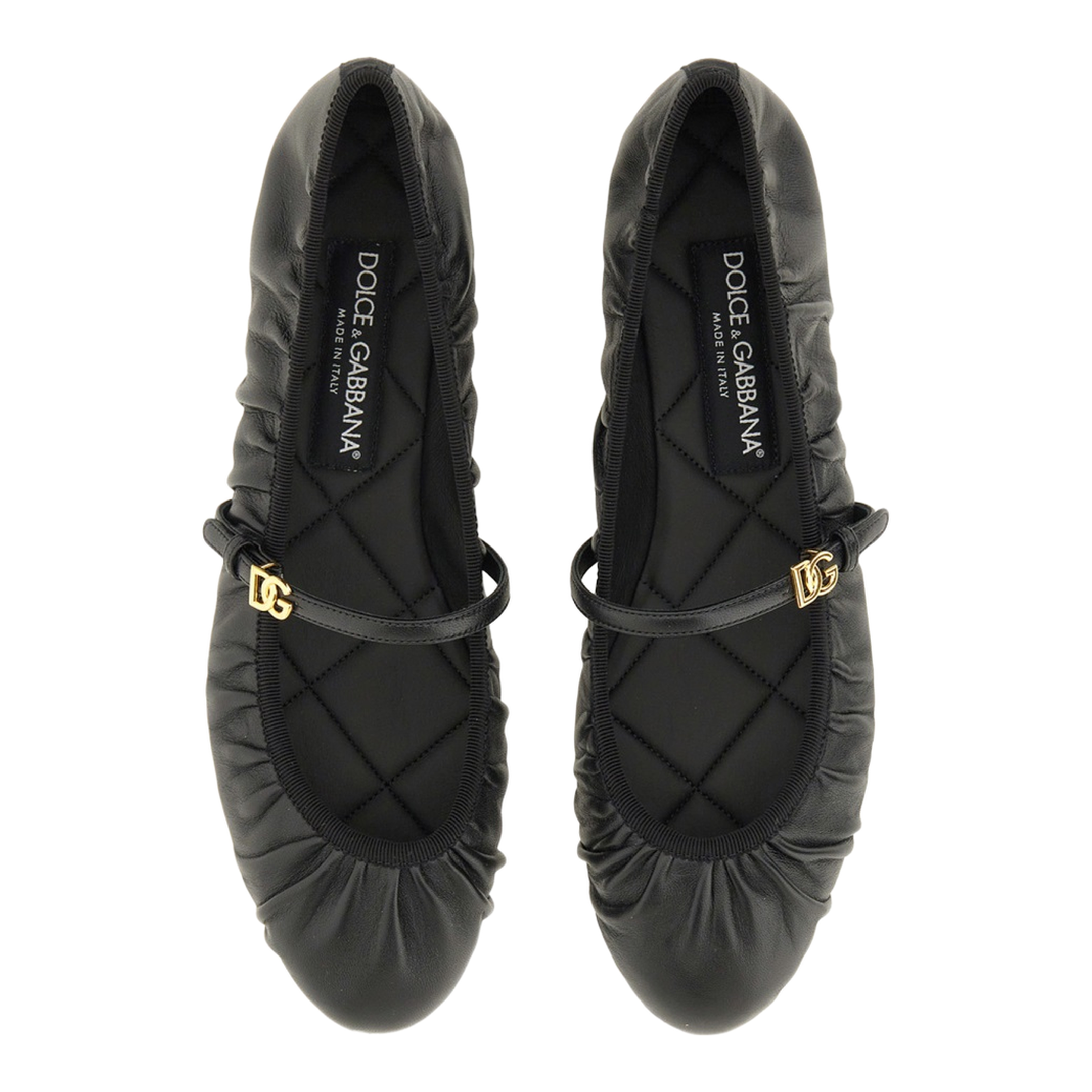 Nappa Leather Ballet Flats in Black - Image 3