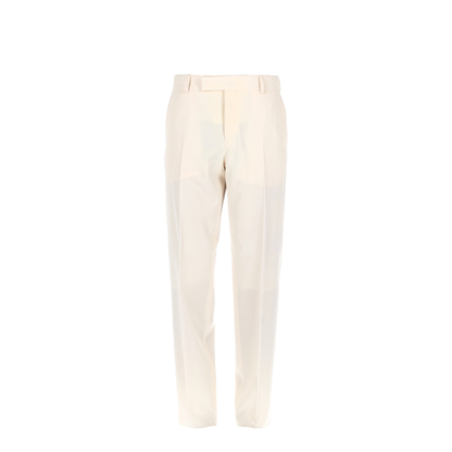 Beige Wool Gabardine Trousers - Image 1