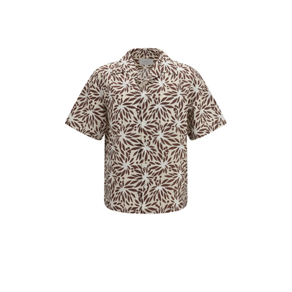 Printed Cotton Bowling Shirt - Image 1