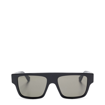 Rectangular Frame Sunglasses in Black - Image 1